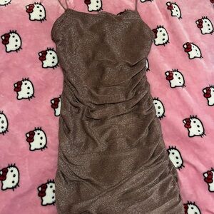 SHEIN Shimmering Brown Dress